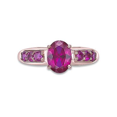 Gemminded 18k Rose Gold Over Sterling Silver Lab-Created Ruby Ring