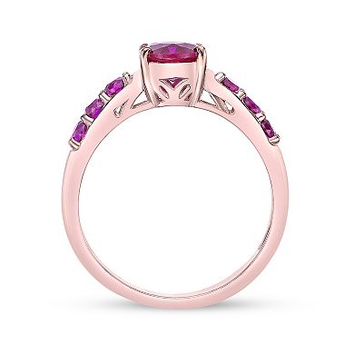 Gemminded 18k Rose Gold Over Sterling Silver Lab-Created Ruby Ring