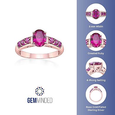 Gemminded 18k Rose Gold Over Sterling Silver Lab-Created Ruby Ring