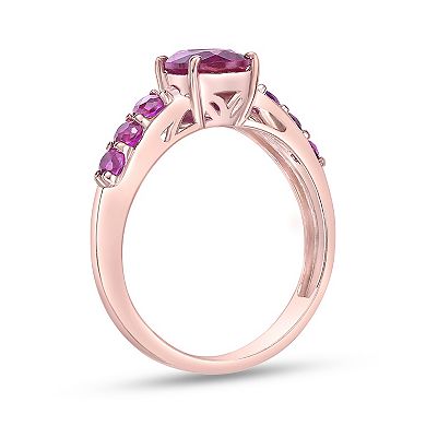 Gemminded 18k Rose Gold Over Sterling Silver Lab-Created Ruby Ring