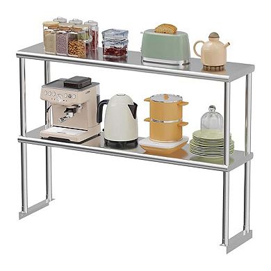 IDEALHOUSE 48 Inch Stainless Steel Double Overshelf