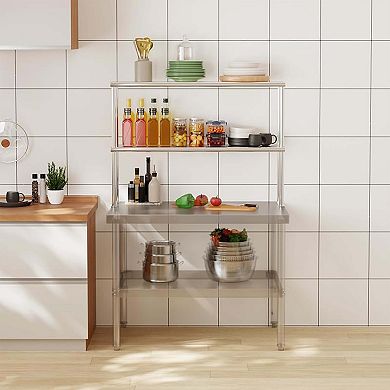 IDEALHOUSE 48 Inch Stainless Steel Double Overshelf