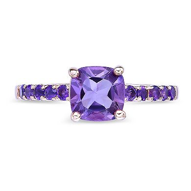 Gemminded 18k Rose Gold Over Sterling Silver Amethyst Ring