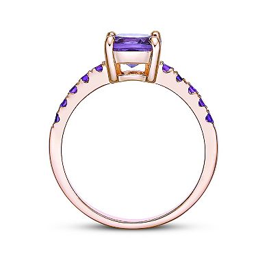 Gemminded 18k Rose Gold Over Sterling Silver Amethyst Ring