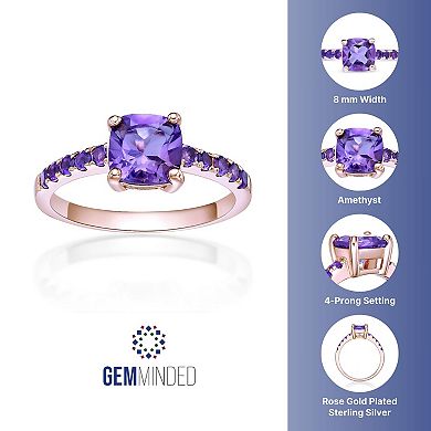 Gemminded 18k Rose Gold Over Sterling Silver Amethyst Ring