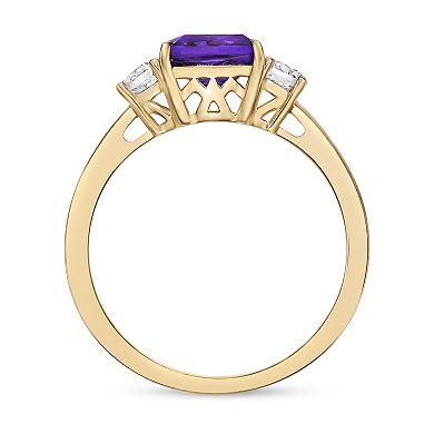 Gemminded 18k Gold-Plated Gemstone & Created White Sapphire Ring