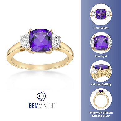 Gemminded 18k Gold-Plated Gemstone & Created White Sapphire Ring