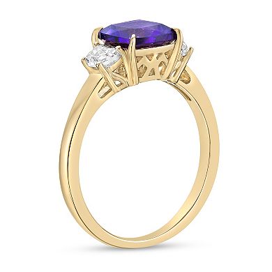 Gemminded 18k Gold-Plated Gemstone & Created White Sapphire Ring