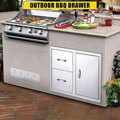IDEALHOUSE 33 Inch Outdoor Kitchen Drawer Storage Cabinet