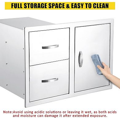 IDEALHOUSE 33 Inch Outdoor Kitchen Drawer Storage Cabinet