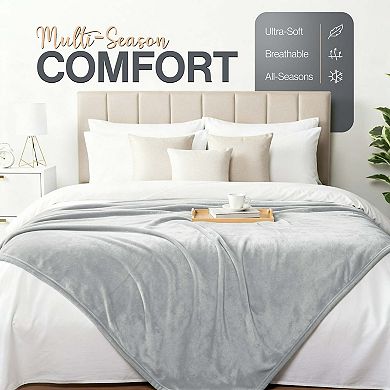 Beddora Fleece Throw Blanket Grey, 60x50", Ultra-Soft, Luxury & Anti-Static