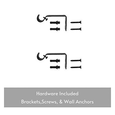 Popular Bath Malta 3/4-Inch Adjustable Decorative Curtain Rod