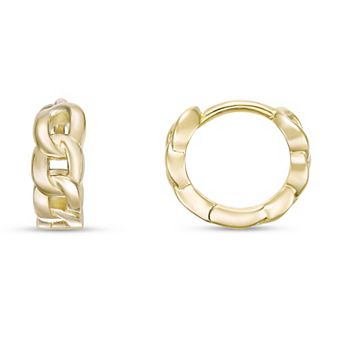 Gemminded 18k Gold Over Sterling Silver Hoop Earrings