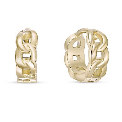 Gemminded 18k Gold Over Sterling Silver Hoop Earrings