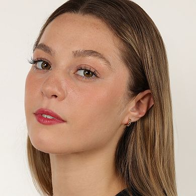 Gemminded 18k Gold Over Sterling Silver Hoop Earrings