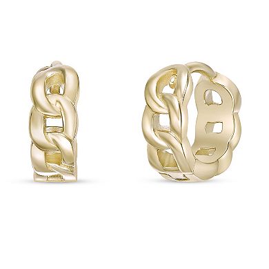 Gemminded 18k Gold Over Sterling Silver Hoop Earrings