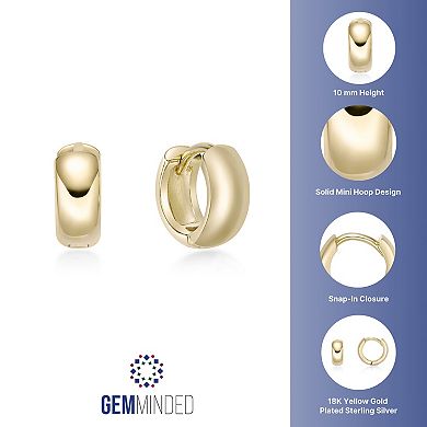 Gemminded 18k Gold over Sterling Silver Hoop Earrings