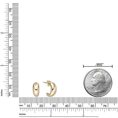 Gemminded 18k Gold Over Sterling Silver Cubic Zirconia C Hoop Earrings