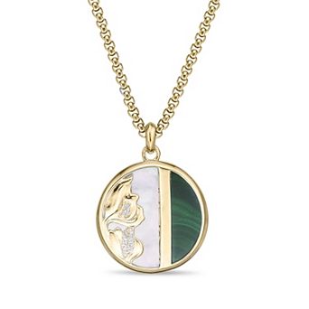 Gemminded 14k Gold Flash Plated Multi-Gemstone Pendant Necklace