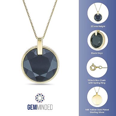 Gemminded 14k Gold Flash Plated Faceted Gemstone Pendant Necklace