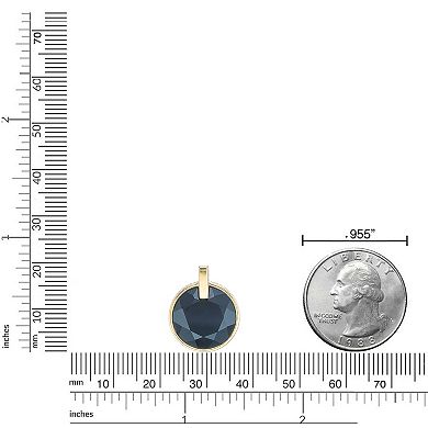 Gemminded 14k Gold Flash Plated Faceted Gemstone Pendant Necklace