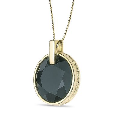 Gemminded 14k Gold Flash Plated Faceted Gemstone Pendant Necklace
