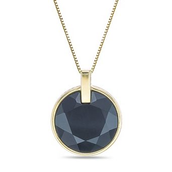 Gemminded 14k Gold Flash Plated Faceted Gemstone Pendant Necklace