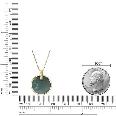 Gemminded 14k Gold Flash Plated Lab-Created White Sapphire & Gemstone Pendant Necklace