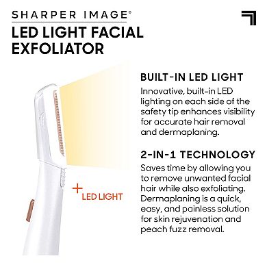 Sharper Image Lighted Facial Exfoliator Dermaplane