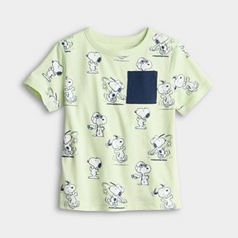 Toddler & Boys 4-12 Jumping Beans® Peanuts Snoopy Adaptive Sensory Short Sleeve Pocket Tee