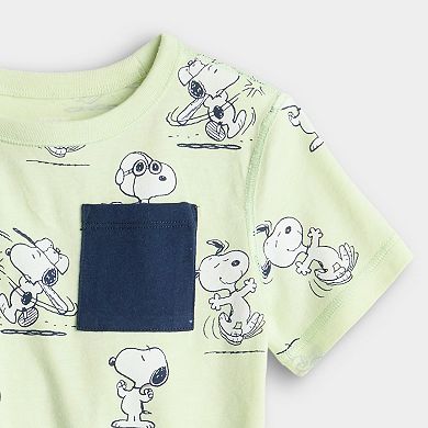 Toddler & Boys 4-12 Jumping Beans® Peanuts Snoopy Adaptive Sensory Short Sleeve Pocket Tee