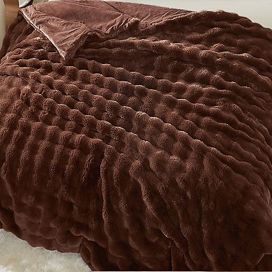 Brooklyn Loom Bubble Faux Fur Comforter Set with Shams