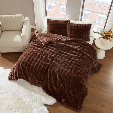 Brooklyn Loom Bubble Faux Fur Comforter Set with Shams