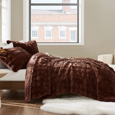Brooklyn Loom Bubble Faux Fur Comforter Set with Shams