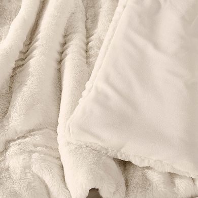 Brooklyn Loom Carved Faux Fur Comforter Set with Shams