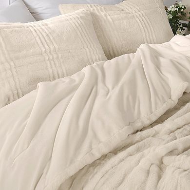 Brooklyn Loom Carved Faux Fur Comforter Set with Shams