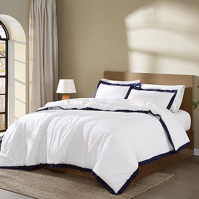 Brooklyn Loom Cotton Hotel Border Comforter Set with Shams