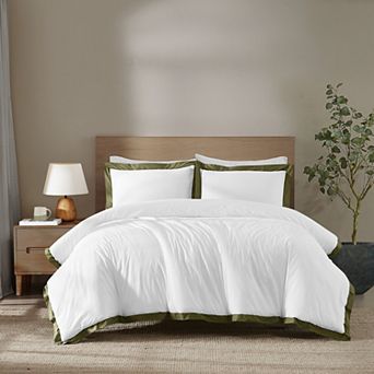 Brooklyn Loom Cotton Hotel Border Comforter Set with Shams