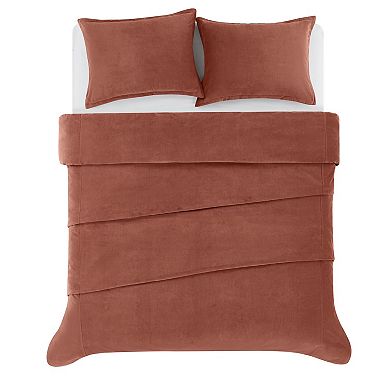 Brooklyn Loom Matte Cotton Velvet Comforter Set with Shams