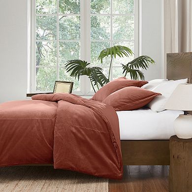 Brooklyn Loom Matte Cotton Velvet Comforter Set with Shams