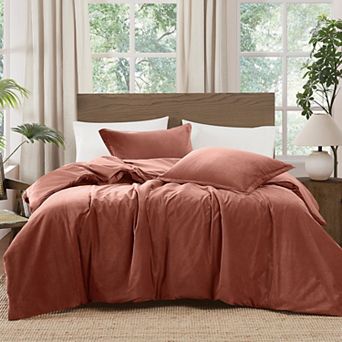 Brooklyn Loom Matte Cotton Velvet Comforter Set with Shams
