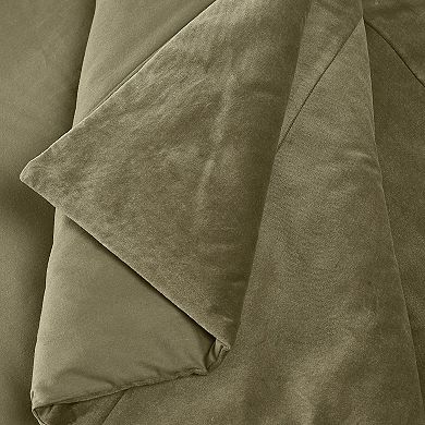 Brooklyn Loom Matte Cotton Velvet Duvet Cover Set with Shams