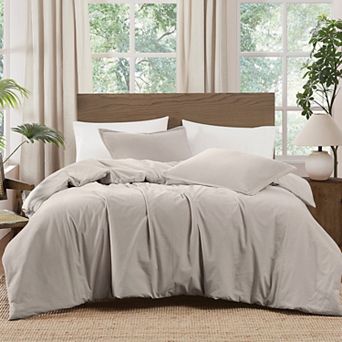 Brooklyn Loom Matte Cotton Velvet Duvet Cover Set with Shams