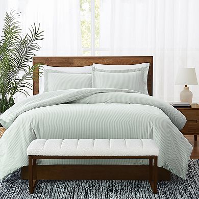 Brooklyn Loom Pinstripe Duvet Cover Set with Shams