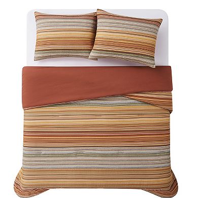 Brooklyn Loom Sunset Stripe Yarn Dye Comforter Set with Shams