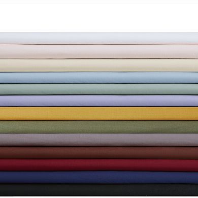 Brooklyn Loom Solid Cotton Percale Duvet Cover Set with Shams