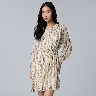 purple dress printed bohemian Short with High Neck eline Color:Ocean Channel smocking at the center Beige Suit with Gray