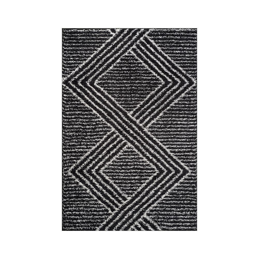 World Rug Gallery Abstract Geometric Pattern Shag Throw, Area or Runner Rug
