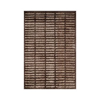 World Rug Gallery Bohemian Stripe Lines Shag Throw, Area or Runner Rug
