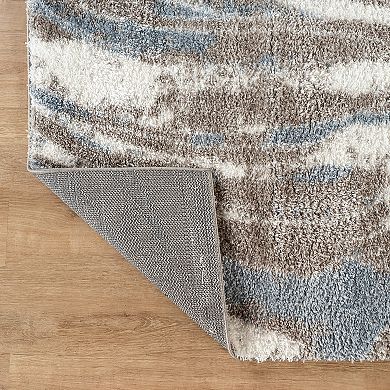 World Rug Gallery Marble Swirl Shag Throw, Are or Runner Rug